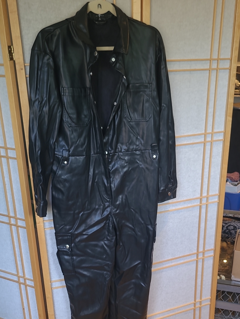 7 For All Mankind Faux Leather Jumpsuit